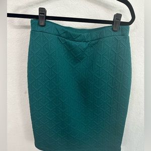 Leota diamond textured teal pencil skirt